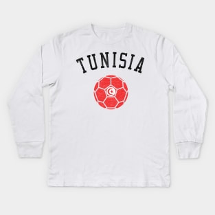 Tunisia Soccer Team Heritage Flag Kids Long Sleeve T-Shirt